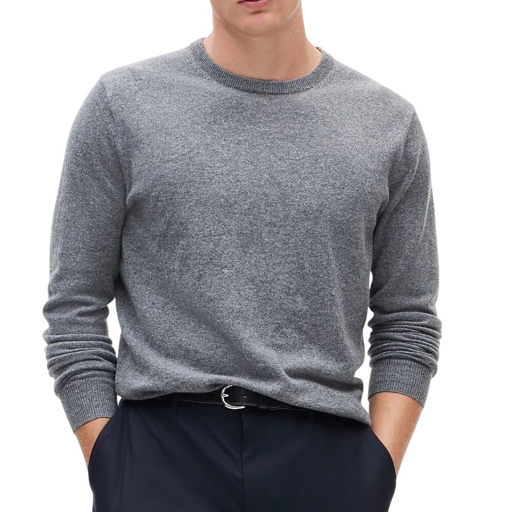 J.Crew Mens 100% Cashmere Crewneck Sweater Heather Gray BE895 Size XS NWT